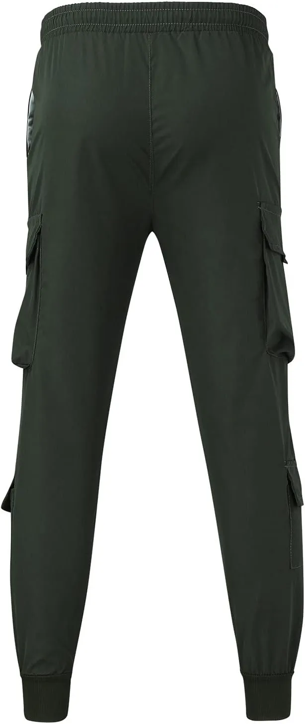 Cargo Pants for Men Big and Tall, 2023 Men's Heavyweight Cargo Fleece Sweatpants Stretch Elastic Waist Jogger Sports