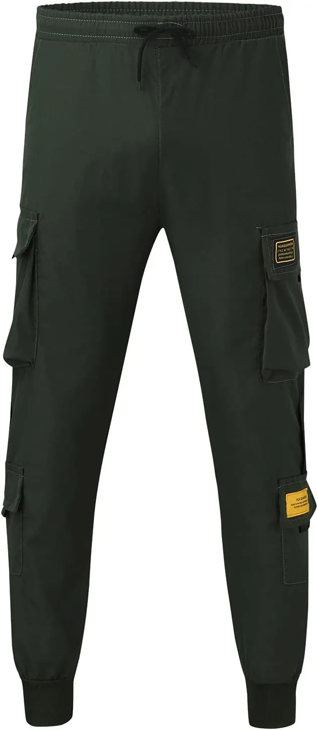 Cargo Pants for Men Big and Tall, 2023 Men's Heavyweight Cargo Fleece Sweatpants Stretch Elastic Waist Jogger Sports