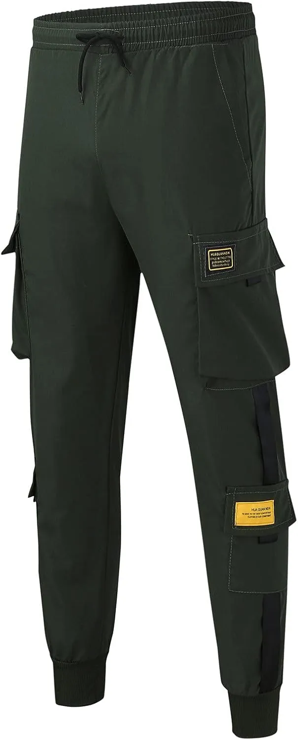 Cargo Pants for Men Big and Tall, 2023 Men's Heavyweight Cargo Fleece Sweatpants Stretch Elastic Waist Jogger Sports