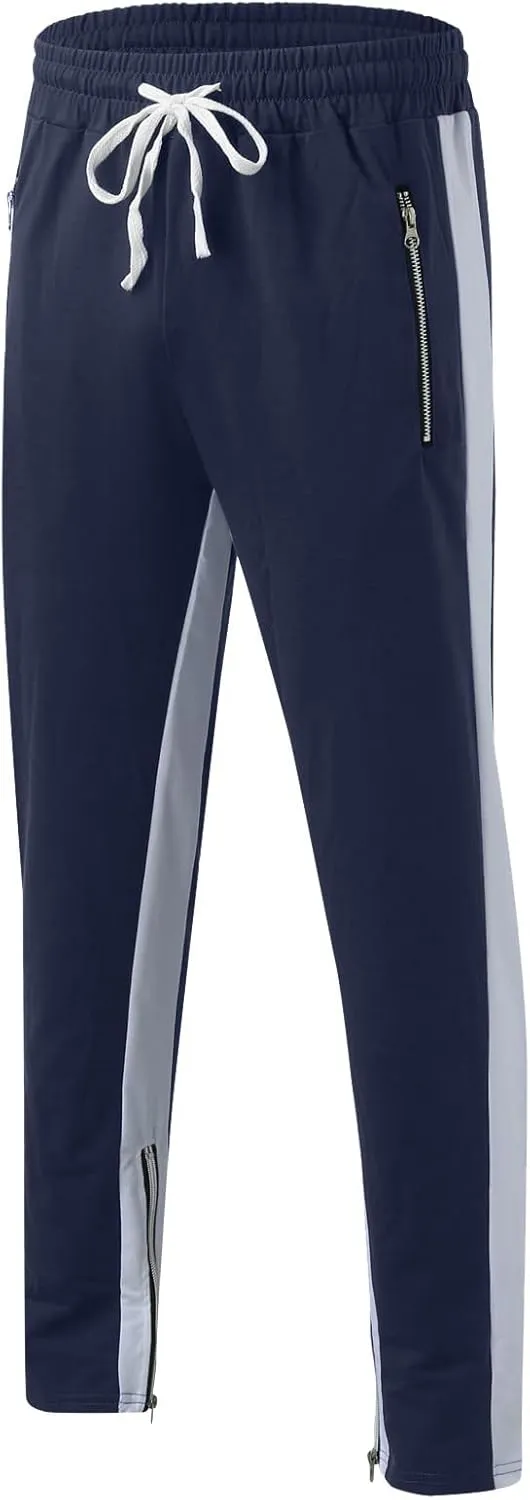 Cargo Pants for Men Big and Tall, Gym Athletic Running Track 5 Pocket Winter Sweat Pants Athletic Pants for Men Cargo