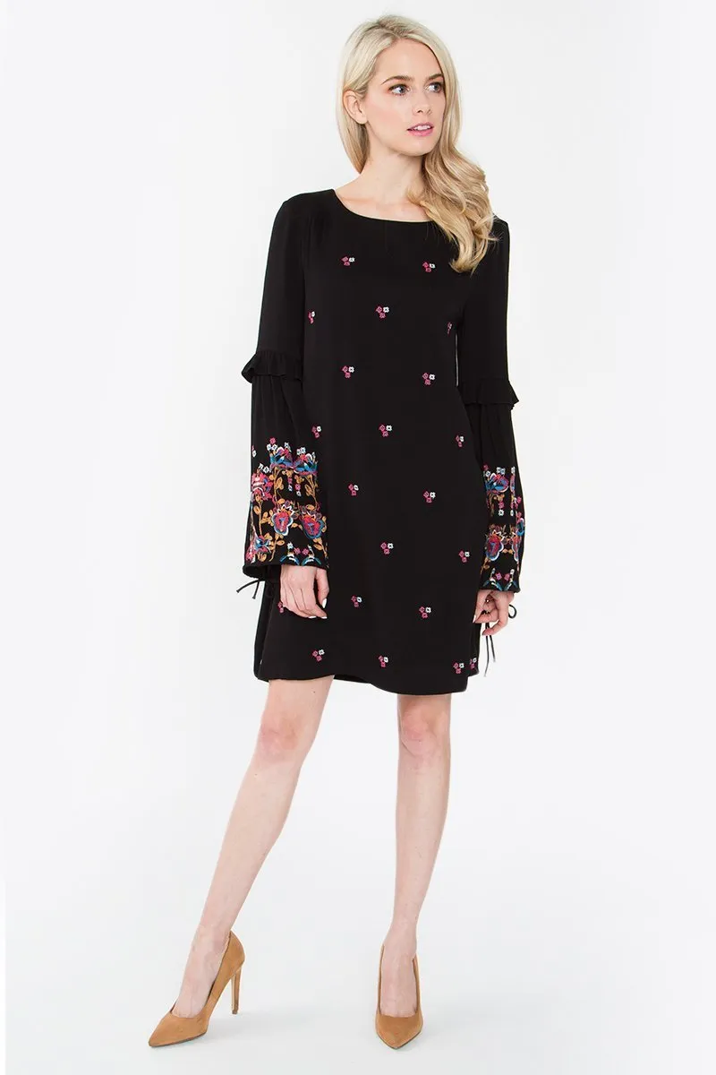 Isa Embroidered Shift Dress