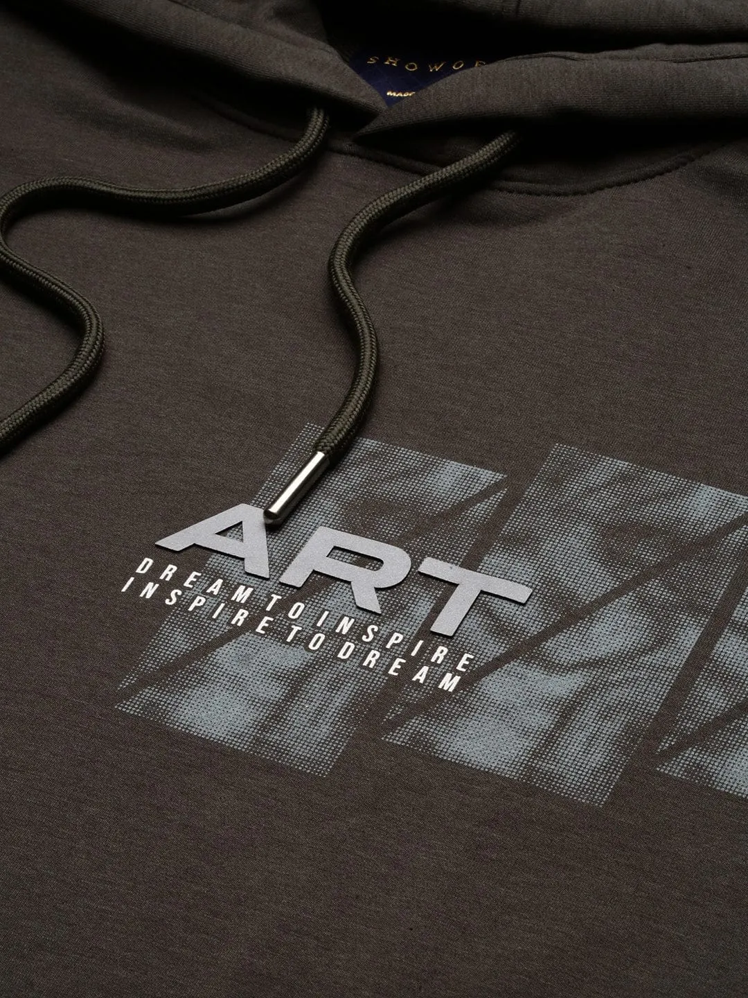 Men Green Graphic Hoodie
