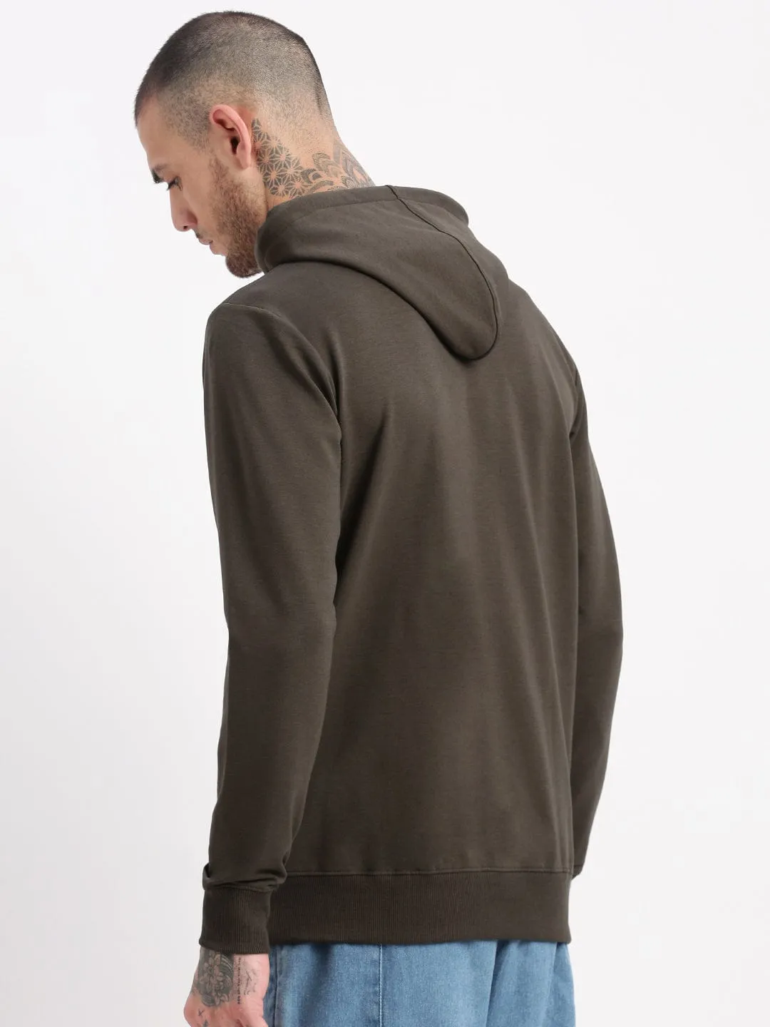 Men Green Graphic Hoodie