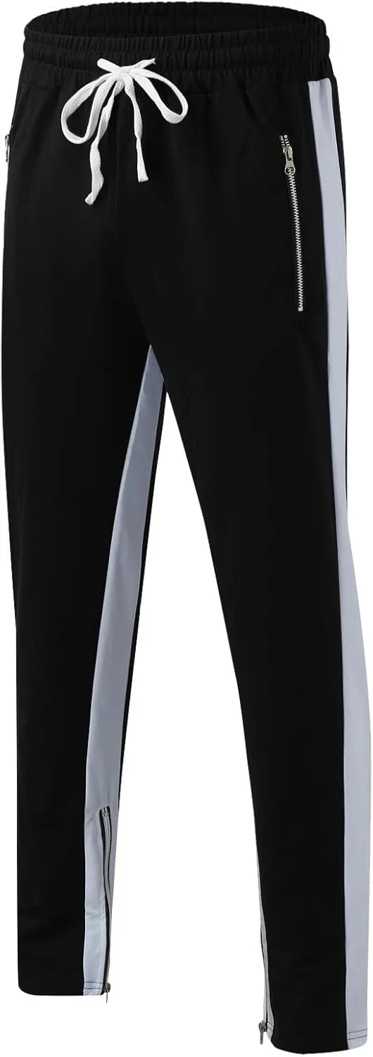 Mens Sweatpants Joggers Pants Man with Pockets Men's Cotton Sweatpants with Cargo Pockets Open Bottom Yoga Pants for