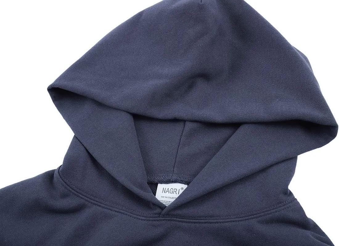 NAGRI Lucky Me I See Ghosts Hoodie Men's Graphic Hip Hop Pullover Heavyweight Hooded Sweatshirt Grey