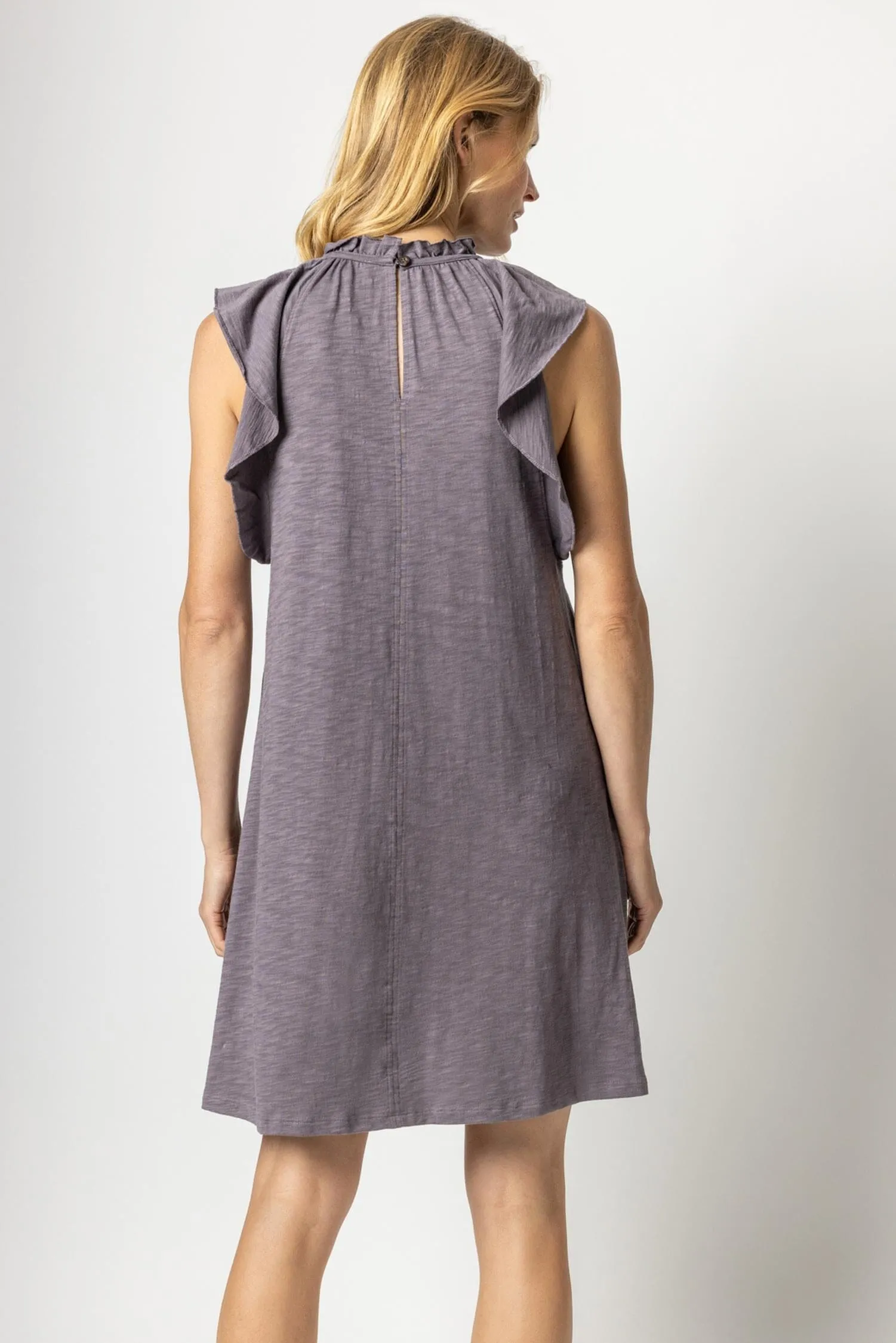 Ruffle Trim Sleeveless Dress