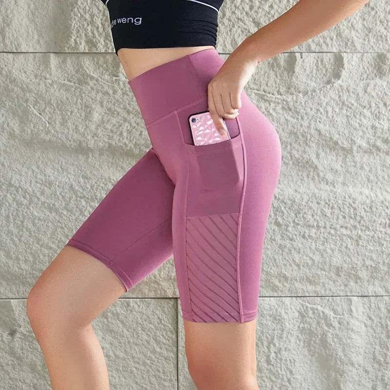 Women's High Waist Running Shorts with Pocket