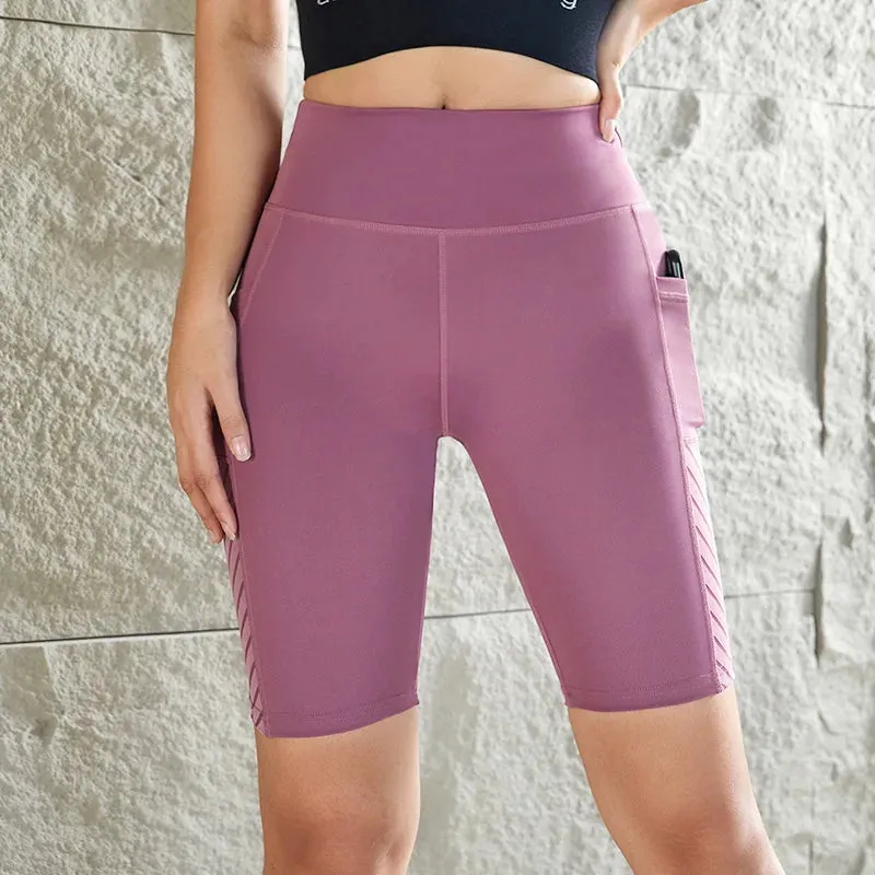 Women's High Waist Running Shorts with Pocket