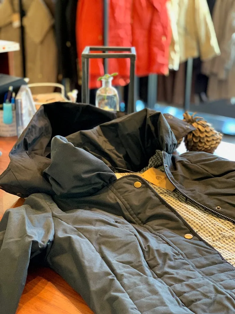 Women's Puff Collar Removable Hood Mid-Length Puffer Coat
